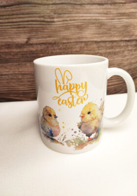 deinen Kaffee oder Tee aus dieser süßen Osterhasentasse - Watercolorzeichnung - von Super-Mug.