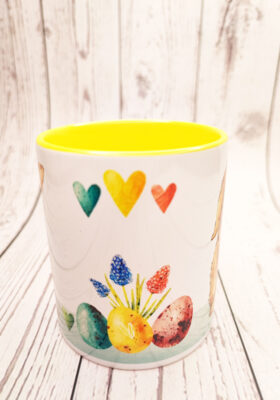 deinen Kaffee oder Tee aus dieser süßen Osterhasentasse - Watercolorzeichnung - von Super-Mug.