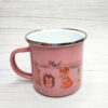 Emailletasse indianische Aufkleber - rosa