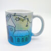 Tasse Winterlandschaft in Glitzer blau und silber – Bild 3