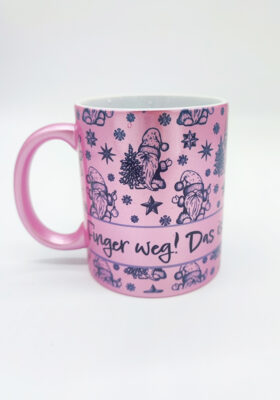 Tasse "Finger weg! Das ist meine Weihnachtstasse!" in pink