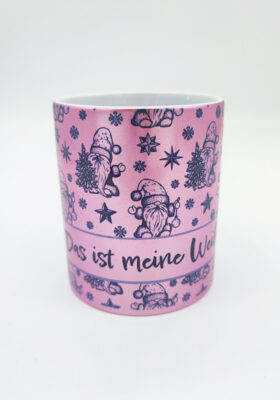 Tasse "Finger weg! Das ist meine Weihnachtstasse!" in pink