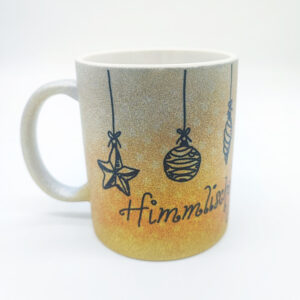Tasse "Himmlische Weihnachten" in Glitzer gold und silber